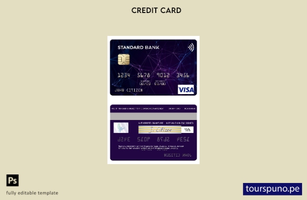 lista para imprimir plantilla de tarjeta visa Angola Standard Bank